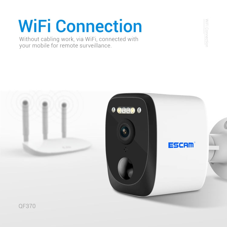 ESCAM QF370 3MP Cloud Storage PT WIFI Solar Panel IP Camera with PIR Alarm Support Night Vision & Two Way Audio, QF370 ESCAM QF370 3MP Cloud Storage PT WIFI Solar Panel IP Camera with PIR Alarm Support Night Vision & Two Way Audio, QF370